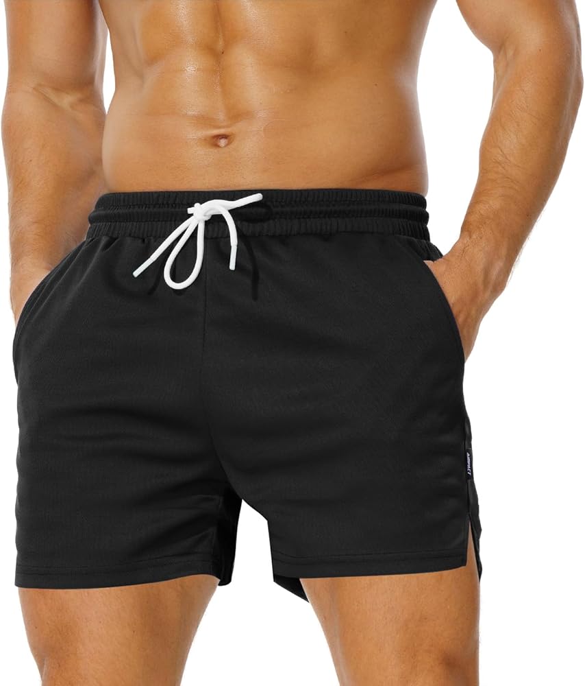 AIMPACT Men's 5 Inch Mesh Gym Shorts Quick Dry Bodybuilding